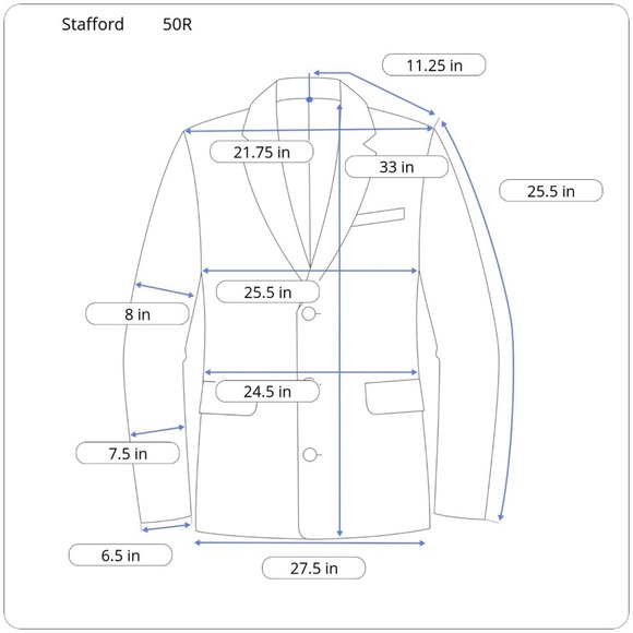 Vintage Stafford Gold Button Navy Hopsack Blazer - Picture 2 of 11